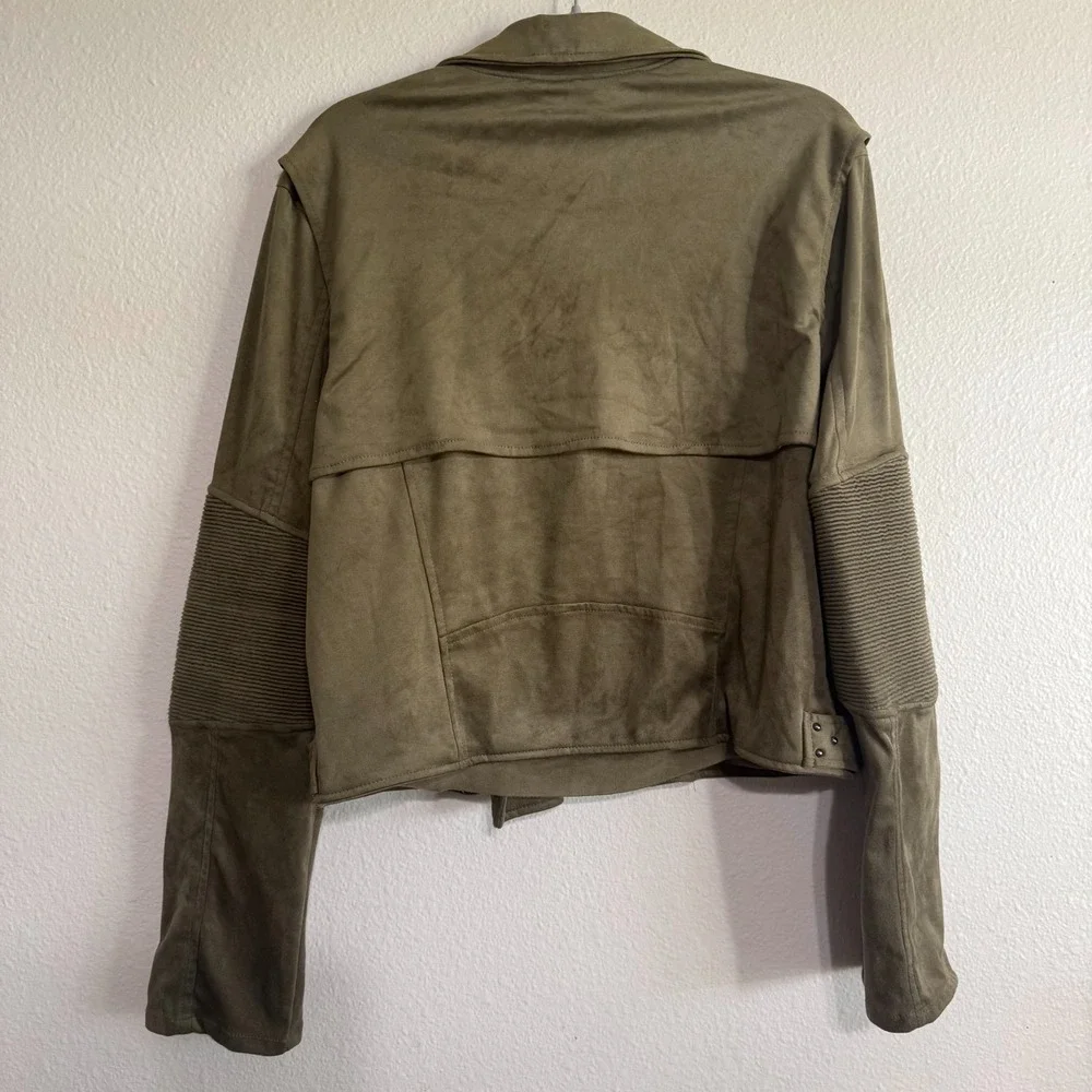 BLANKNYC Moto Jacket Women's Large Smokey Sage Asymmetrical Zip‎ Retro Biker